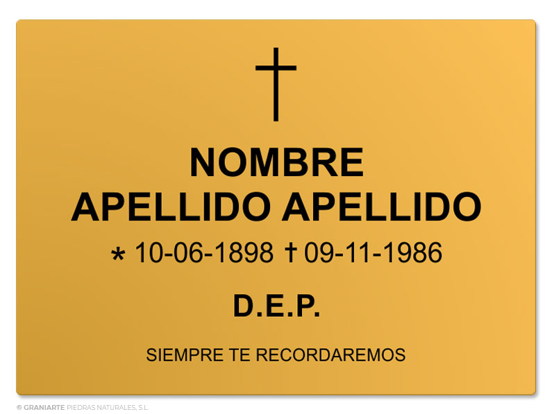 Placa Funeraria PF00105803 Placa Funeraria PF00105803