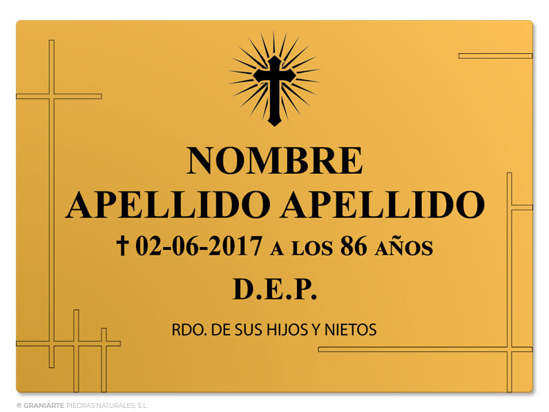 Placa Funeraria PF00205803 Placa Funeraria PF00205803