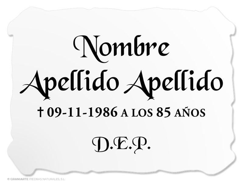 Placa Funeraria PF00605705 Placa Funeraria PF00605705