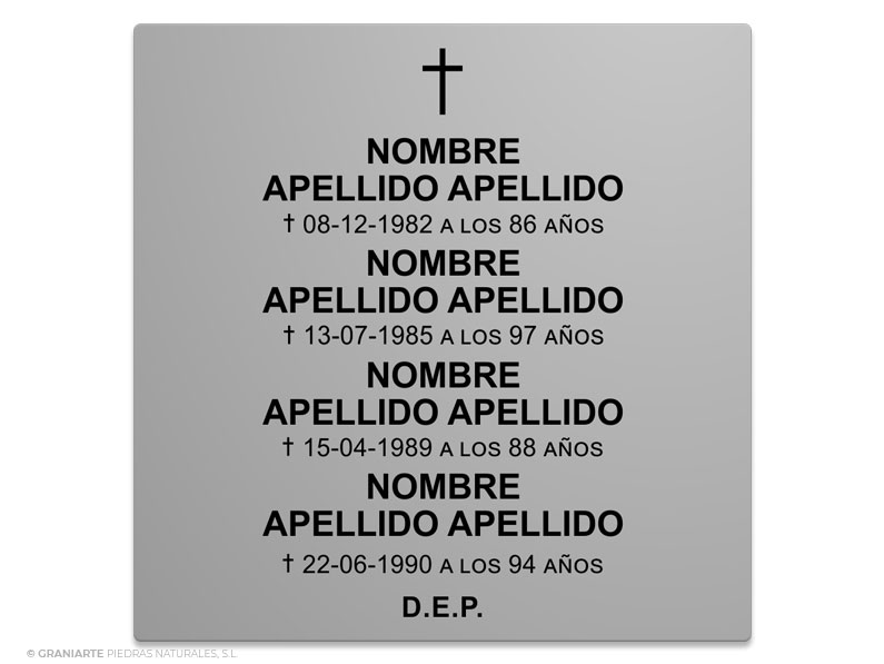 Placa Funeraria PF02105903 Placa Funeraria PF02105903