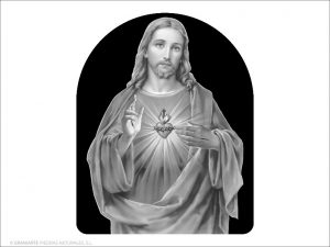 Corazón de Jesús - Grabado cajeado en capilla