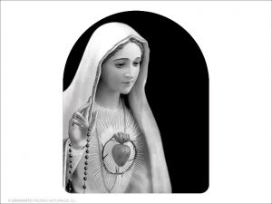 Virgen del Sagrado Corazón - Grabado cajeado en capilla