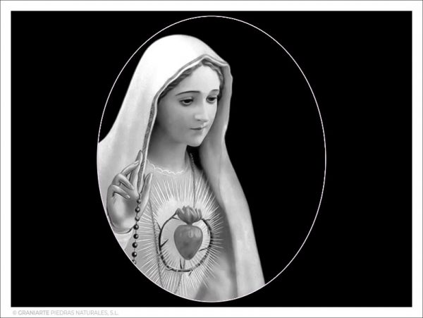 Virgen del Sagrado Corazón - Grabado directo en óvalo