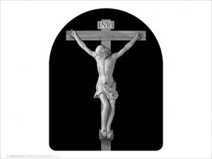 Cristo Crucificado - Grabado cajeado en capilla