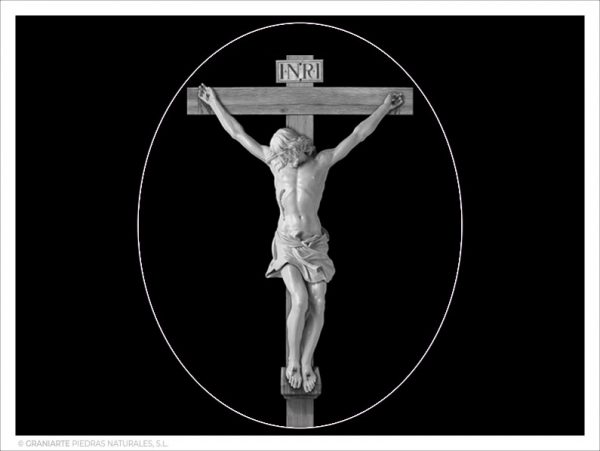 Cristo Crucificado - Grabado directo en óvalo