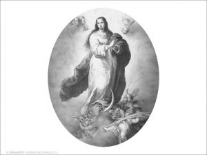 Inmaculada Concepción - Grabado cajeado en óvalo