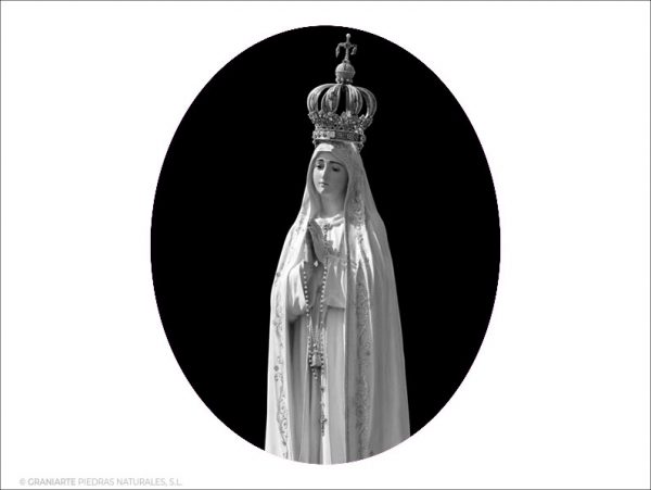 Virgen de Fátima - Grabado cajeado en óvalo