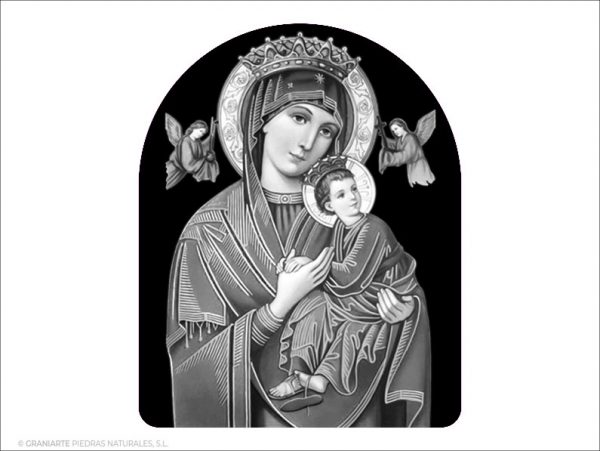 Virgen del Perpetuo Socorro - Grabado cajeado en capilla
