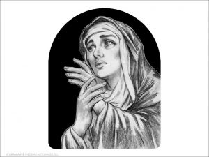 Virgen de la Piedad - Grabado cajeado en capilla