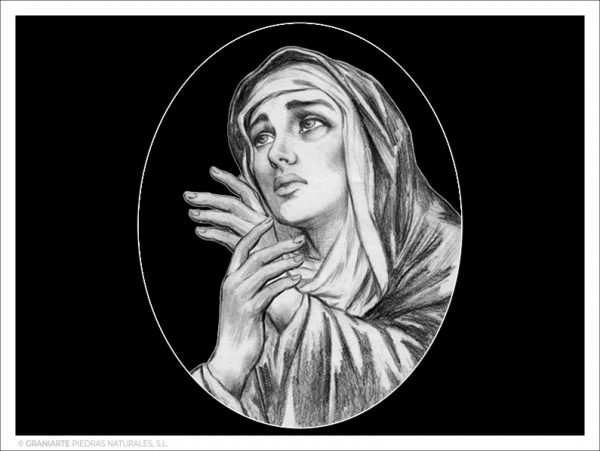 Virgen de la Piedad - Grabado directo en óvalo
