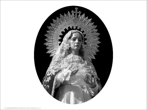 Virgen de la Esperanza - Grabado cajeado en óvalo