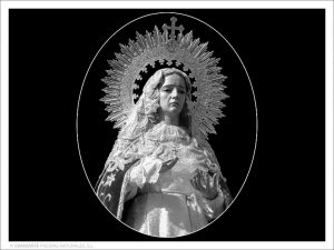 Virgen de la Esperanza - Grabado directo en óvalo