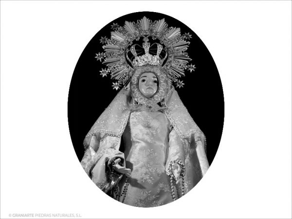 Virgen de Gracia - Grabado cajeado en óvalo