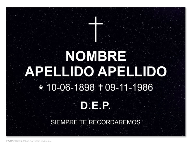 Placa Funeraria PF026G01006 Placa Funeraria PF026G01006