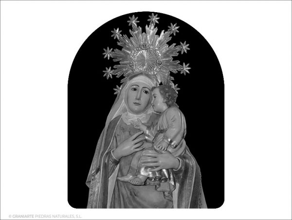 Virgen de la Salud - Grabado cajeado en capilla