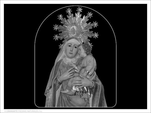 Virgen de la Salud - Grabado directo en capilla