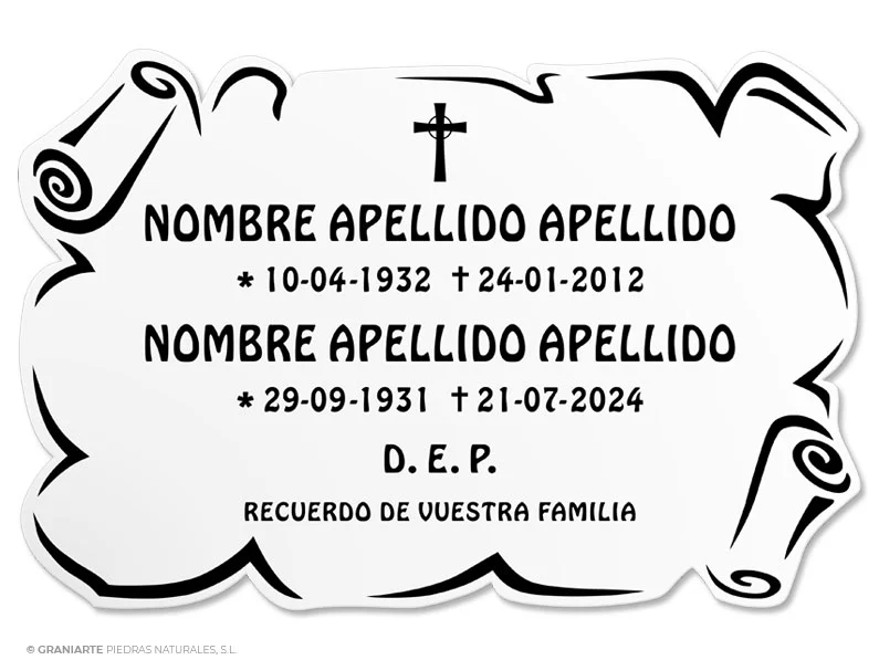 Placa Funeraria PF03005710 Placa Funeraria PF03005710