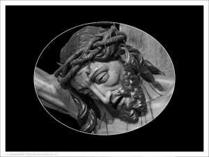 Cristo de las Injurias - Grabado directo en óvalo horizontal