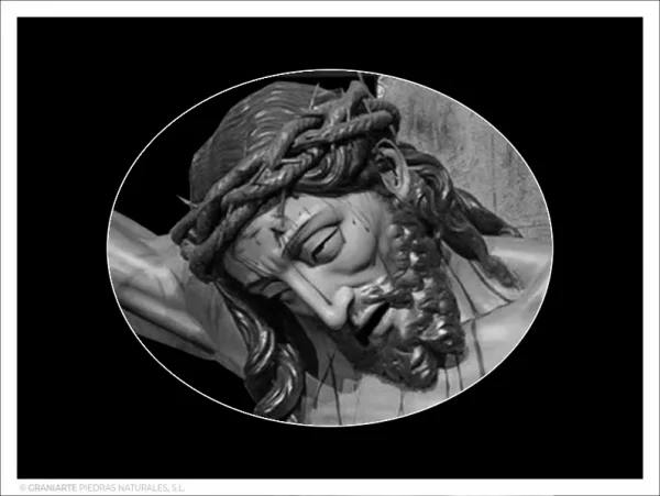 Cristo de las Injurias - Grabado directo en óvalo horizontal