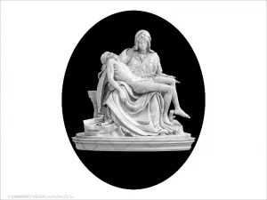 Virgen de la Piedad - Grabado cajeado en óvalo