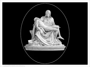 Virgen de la Piedad - Grabado directo en óvalo