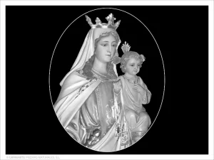 Virgen del Carmen - Grabado directo en óvalo