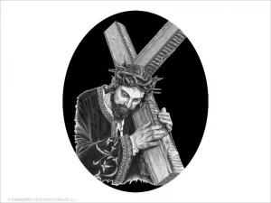 Nazareno - Grabado cajeado en óvalo