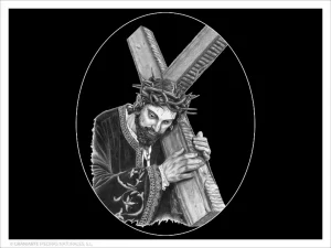 Nazareno - Grabado directo en óvalo