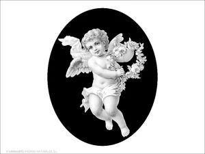 Angelito - Grabado cajeado en óvalo