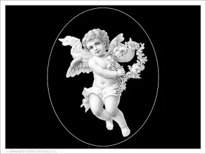 Angelito - Grabado directo en óvalo