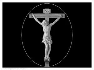 Cristo Crucificado - Grabado directo en óvalo