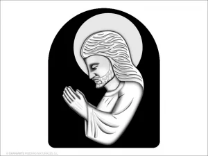 Cristo orante - Grabado cajeado en capilla