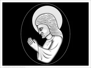 Cristo orante - Grabado directo en óvalo