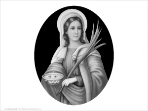 Santa Lucia - Grabado cajeado en óvalo