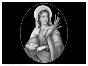 Santa Lucia - Grabado directo en óvalo