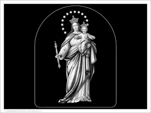 María Auxiliadora - Grabado directo en capilla