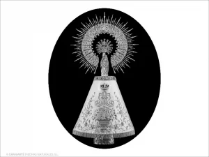 Virgen del Pilar - Grabado cajeado en óvalo