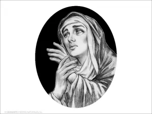 Virgen de la Piedad - Grabado cajeado en óvalo