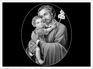 San José - Grabado directo en óvalo