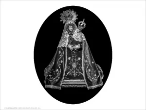 Virgen del Viso - Grabado cajeado en óvalo