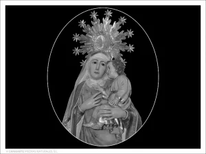 Virgen de la Salud - Grabado directo en óvalo