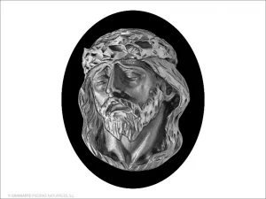 Rostro de Cristo - Grabado cajeado en óvalo