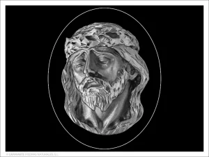 Rostro de Cristo - Grabado directo en óvalo