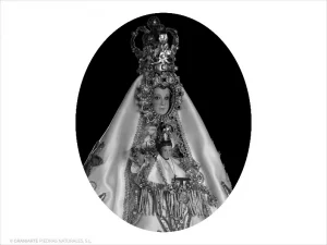 Virgen de La Hiniesta - Grabado cajeado en óvalo