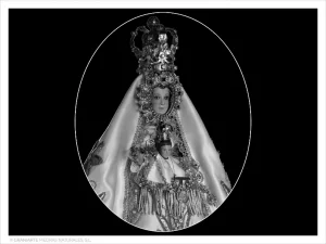 Virgen de La Hiniesta - Grabado directo en óvalo