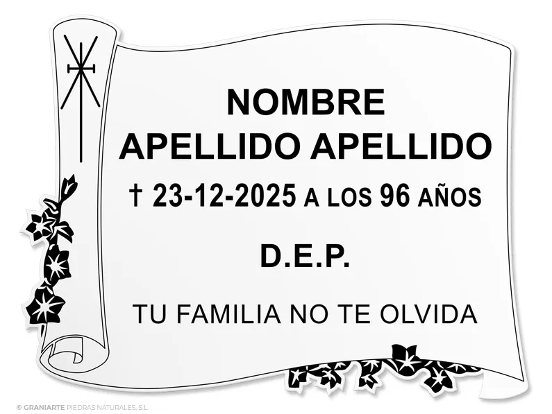 Placa Funeraria PF036057 Placa Funeraria PF036057