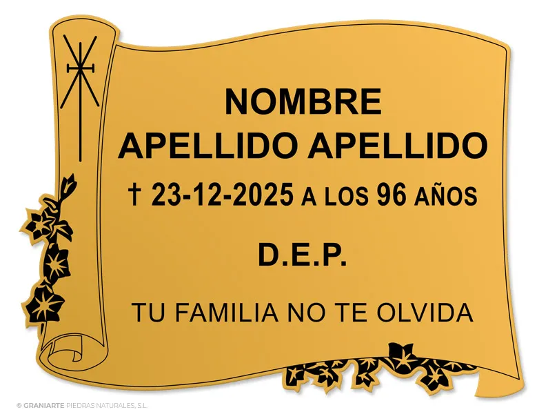 Placa Funeraria PF036058 Placa Funeraria PF036058