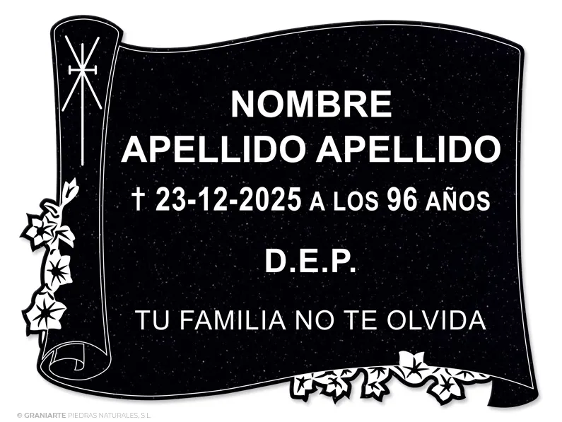 Placa Funeraria PF038G010 Placa Funeraria PF038G010