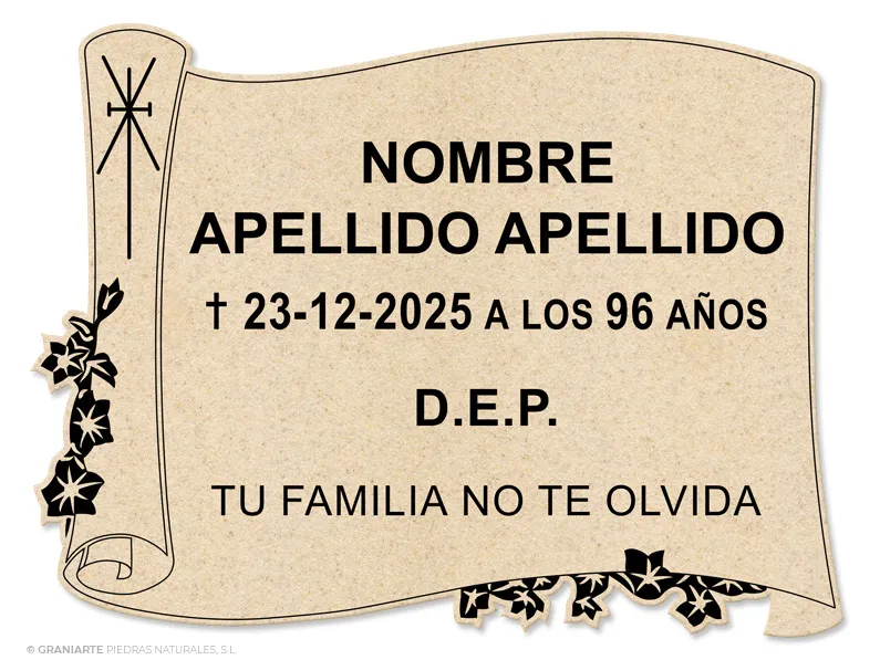 Placa Funeraria PF038G048 Placa Funeraria PF038G048