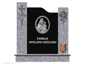 Frente Panteón FR015025 óvalo cajeado curvo